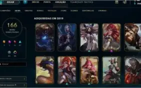 League of Legends, LVL 328, Platina 1, 166 Skins