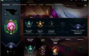 League of Legends, LVL 328, Platina 1, 166 Skins
