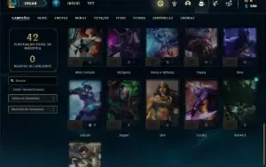 Conta Unranked com 36 Champs e 7 Skins + 1 Fragmento