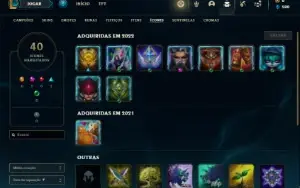Conta Unranked com 36 Champs e 7 Skins + 1 Fragmento