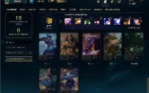 Ouro 3 com 30 Champs e 2 Skins