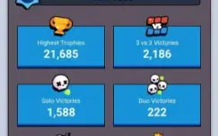 Conta Brawl Stars 20k trofeus - shelly estelar