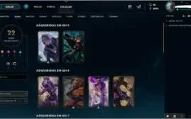 CONTA LOL DIAMANTE 4|22 SKINS(2 LENDÁRIAS)+ acc lvl 6 GRÁTIS