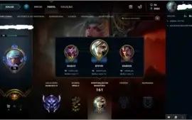 CONTA LOL DIAMANTE 4|22 SKINS(2 LENDÁRIAS)+ acc lvl 6 GRÁTIS