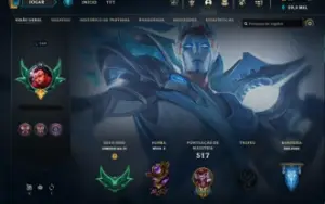 Conta lol lv566, 359 skins, elo esmeralda 4 e primeiro dono!
