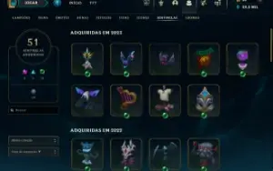 Conta lol lv566, 359 skins, elo esmeralda 4 e primeiro dono!