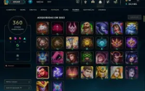 Conta lol lv566, 359 skins, elo esmeralda 4 e primeiro dono!