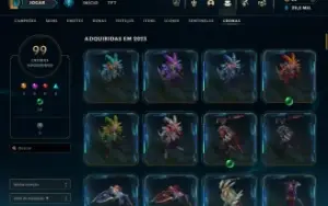 Conta lol lv566, 359 skins, elo esmeralda 4 e primeiro dono!