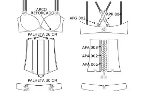 Kit Moldes PDFLingerie Calcinha Básica Plus Size
