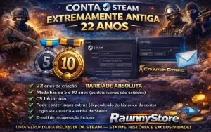CONTA STEAM - MEDALHAS RARAS! CRIADA HÁ 22 ANOS! DESDE 2004!