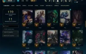 Diamante 4 com 80 Champs e 24 Skins