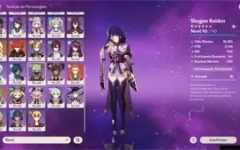 Genshin Impact AR 58 + 13 Personagens 5* + 9 Arma 5*