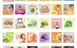 Pack Canva Nutricionista Vol 3 - 73 Artes Editáveis
