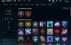CONTA LOL 57 SKINS