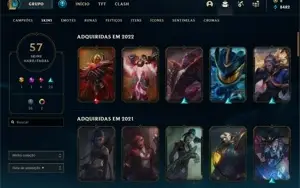 CONTA LOL 57 SKINS