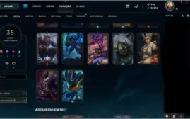 acc ouro 5 com 65 pdl nivel 164 quase 165 com 35 skins