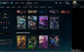 acc ouro 5 com 65 pdl nivel 164 quase 165 com 35 skins