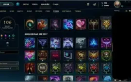 acc ouro 5 com 65 pdl nivel 164 quase 165 com 35 skins