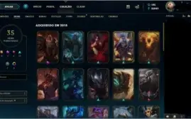 acc ouro 5 com 65 pdl nivel 164 quase 165 com 35 skins