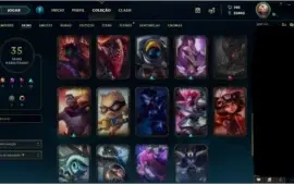 acc ouro 5 com 65 pdl nivel 164 quase 165 com 35 skins