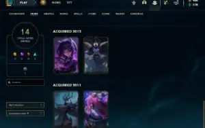 Unranked lv 27 com Kayle Juiza e Singed Pelotão Riot (raras)