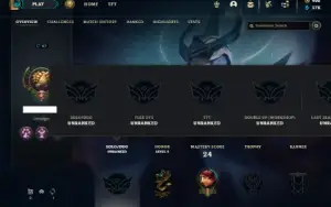 Unranked lv 27 com Kayle Juiza e Singed Pelotão Riot (raras)