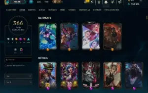 Platina 2 com TODOS os Champs e 366 Skins ( JG / ADC )