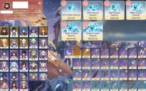 Genshin - Hutao C1, Yelan, Childe, Ayaka, Keqing 2 Armas T5