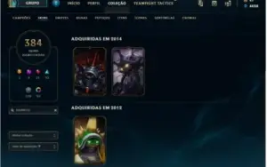 CONTA LEAGUE OF LEGENDS 384 SKINS - RAMUS REI