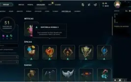 conta de league of legends 442 skins, todos os campeões