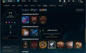Conta prata 4 com 15 skins e 47 champs (Criada em 2013)