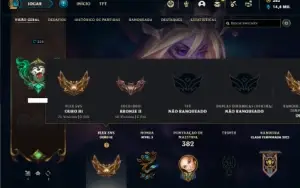 Conta bronze 2 com 120 Champs e 114 Skins ( MAIN MID / ADC )