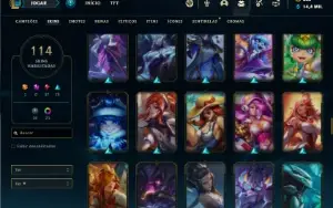 Conta bronze 2 com 120 Champs e 114 Skins ( MAIN MID / ADC )