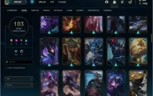 Conta prata 4 com 103 skins e 88 champs
