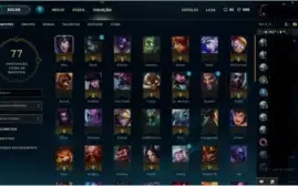 conta league of legends com 90 champions e 177 skins