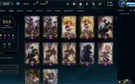 Conta lol - 865 Skins (5 Ult., 22 Prest., 10 Vit.) - Ouro IV