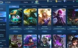 Conta Mobile Legends 66 Heróis e 65 Skins R$ 180