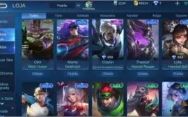 Conta Mobile Legends 66 Heróis e 65 Skins R$ 180