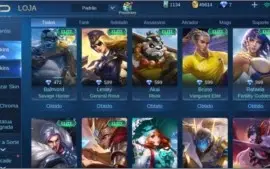 Conta Mobile Legends 66 Heróis e 65 Skins R$ 180