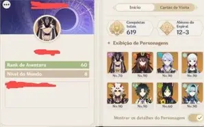 Conta de Genshin AR 59 END GAME(16 personagens e 5 armas t5)