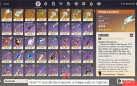 Conta de Genshin AR 59 END GAME(16 personagens e 5 armas t5)