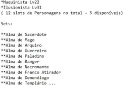 Arquimago Lv75 com muitos Itens e outros chars