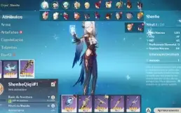 Conta Genshin Impact AR 7 com Shenhe e Qiqi ⭐