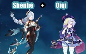 Conta Genshin Impact AR 7 com Shenhe e Qiqi ⭐