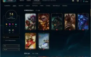 CONTA DE LOL 74 skins 98 champs