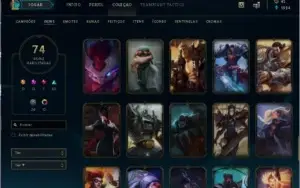 CONTA DE LOL 74 skins 98 champs