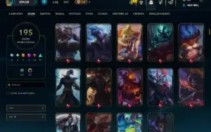 Ouro 3 com TODOS os Champs e 195 Skins ( Nivel 674 )