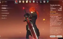 Conta Genshin AR34 Diluc, Tumulo do lobo e Atlas
