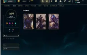 Unranked com 150 Champs e 169 Skins + 3 Vitoriosas