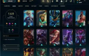 Unranked com 150 Champs e 169 Skins + 3 Vitoriosas